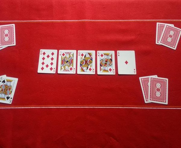 Medium Poker Texas Holdem ’em Red Felt Baize